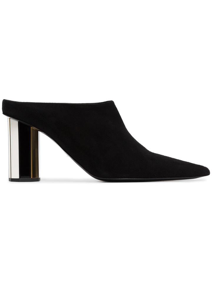 Proenza Schouler Black Mirror Heel 90 Suede Leather Mules