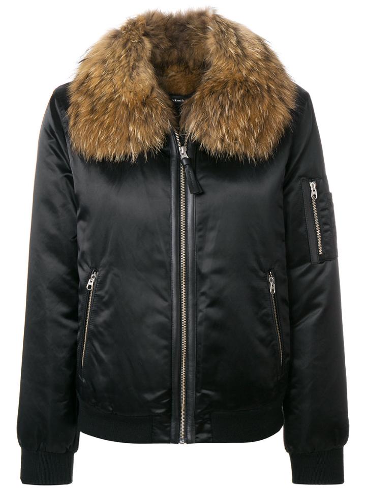 Mackage Fur Trimmed Bomber Jacket - Black