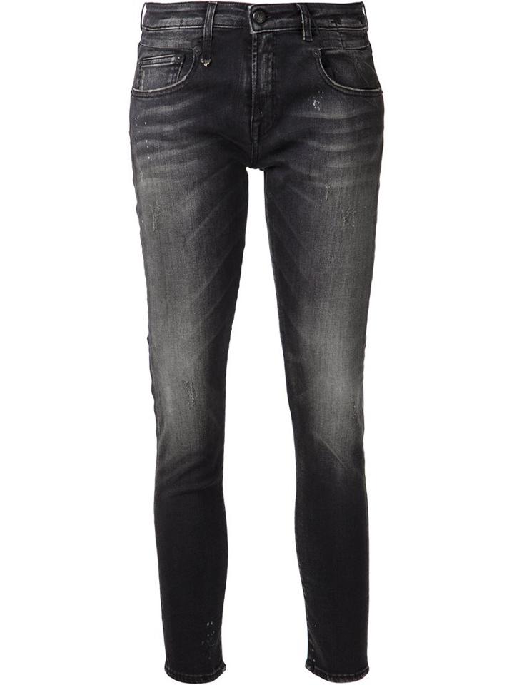 R13 'boy' Skinny Jeans, Size: 29, Black, Cotton/polyurethane/spandex/elastane