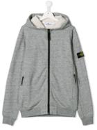Stone Island Junior Fleece-lined Zipped Hoodie - Grey