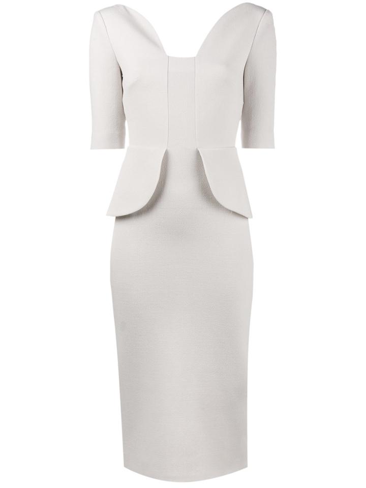 Roland Mouret Comberton Layered Midi Dress - Nude & Neutrals