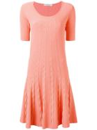 D.exterior Knitted Flared Dress - Pink & Purple