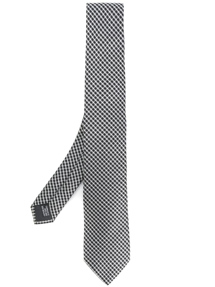 Lanvin Gingham Print Tie - Black