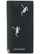Alexander Mcqueen Dancing Skeleton Folded Long Wallet - Black