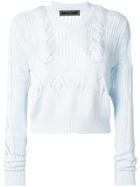 Versace V-neck Knit Jumper - Blue