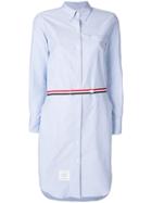 Thom Browne Above Knee A-line Shirtdress With Side Tabs & Engineered