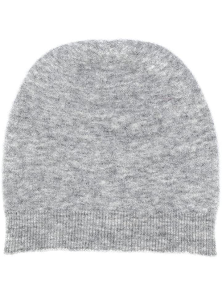 Roberto Collina Rib Detail Beanie - Grey