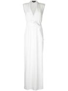 Paule Ka - Sleeveless Woven Wrap Dress - Women - Polyester/triacetate - 42, White, Polyester/triacetate