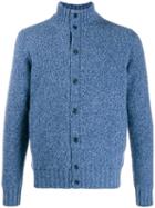 Doriani Cashmere Slim-fit Button-up Cardigan - Blue
