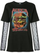 Hysteric Glamour Jacquard Sleeve Burger Print T-shirt - Black