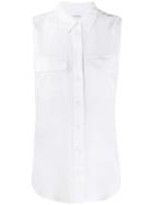 Equipment Sleeveless Button Shirt - White
