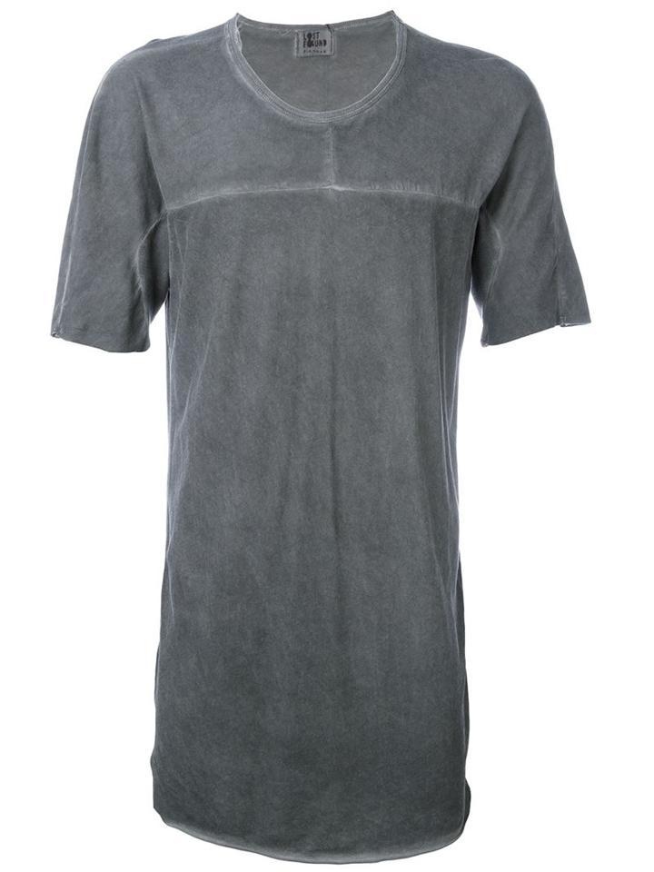 Lost & Found Ria Dunn Stitch Detail 'inset' T-shirt, Men's, Size: Small, Grey, Cotton/spandex/elastane