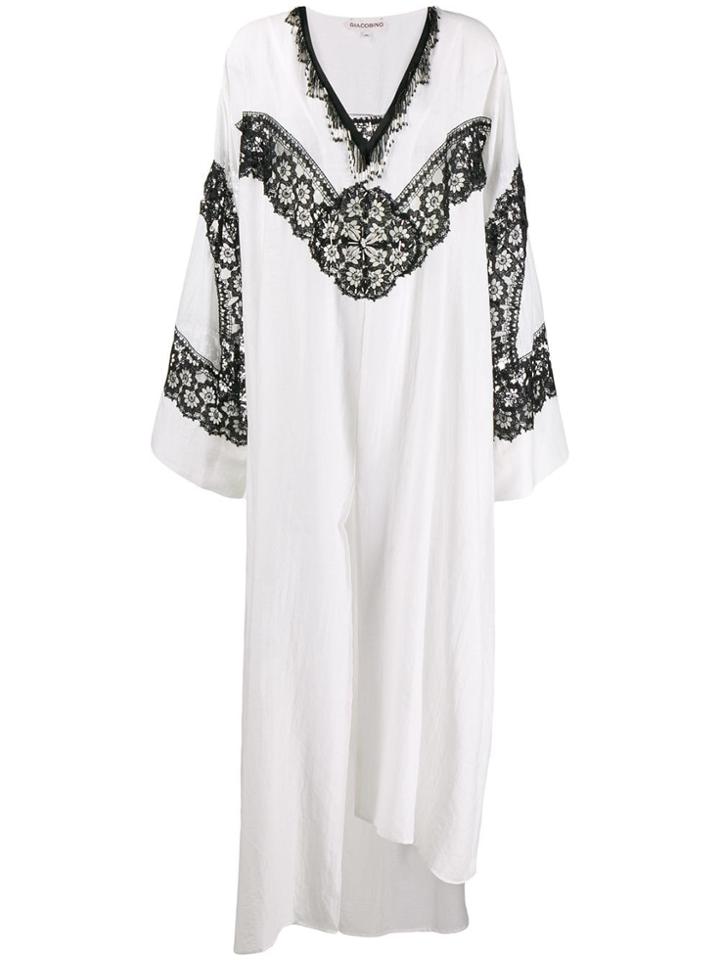 Giacobino V-neck Kaftan Dress - White