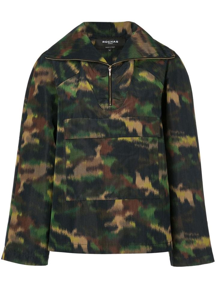 Rochas Camouflage Print Jacket - Green