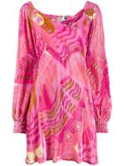 Rixo Mary Psychedelic-butterfly Dress - Pink