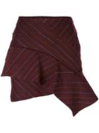 Isabel Marant - Kimura Pinstriped Skirt - Women - Cotton/linen/flax/virgin Wool - 38, Pink/purple, Cotton/linen/flax/virgin Wool