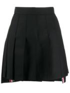 Thom Browne Pleated A-line Mini Skirt - Black