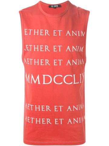 Raf Simons Vintage Front Print Tank Top, Men's, Size: 46, Red