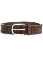 Orciani Textured Buckle Belt, Men's, Size: 90, Brown, Leather