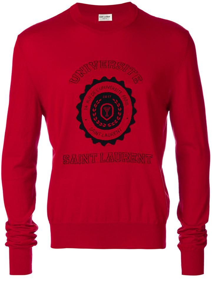 Saint Laurent - Saint Laurent Université Jumper - Men - Cotton - Xs, Red, Cotton