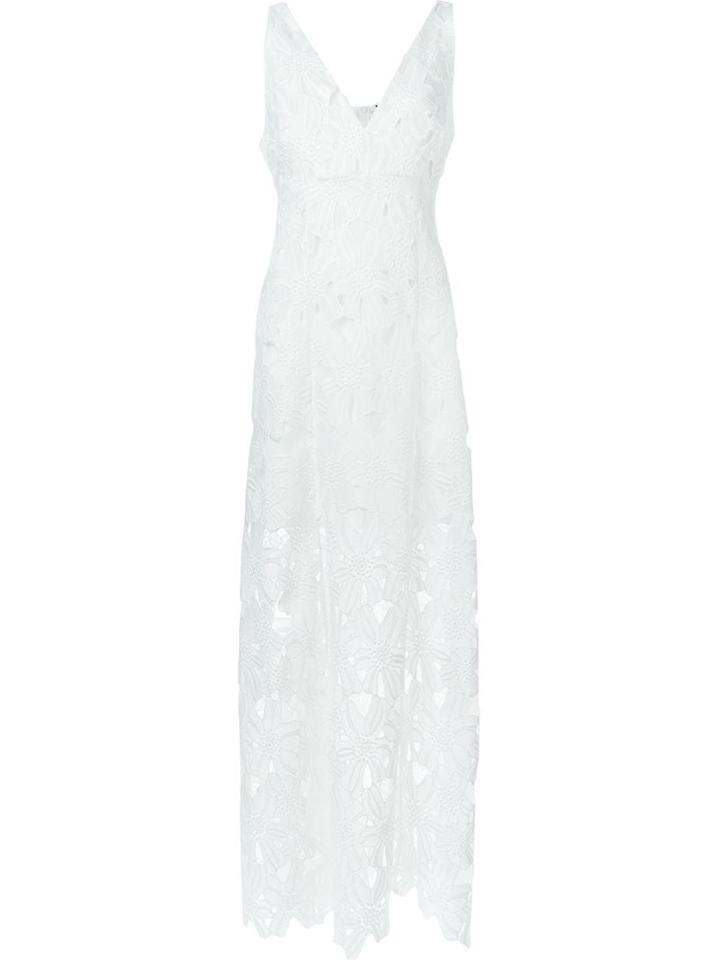 Blugirl Floral Macramé Maxi Dress, Women's, Size: 44, White, Polyester