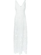 Blugirl Floral Macramé Maxi Dress, Women's, Size: 44, White, Polyester
