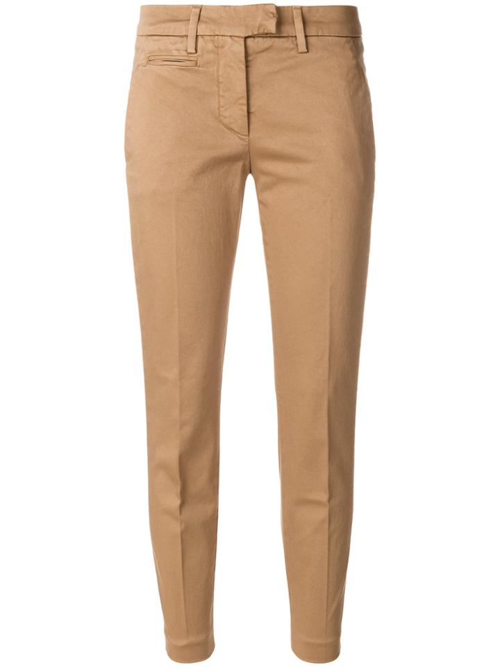 Dondup Cropped Pleated Trousers - Nude & Neutrals