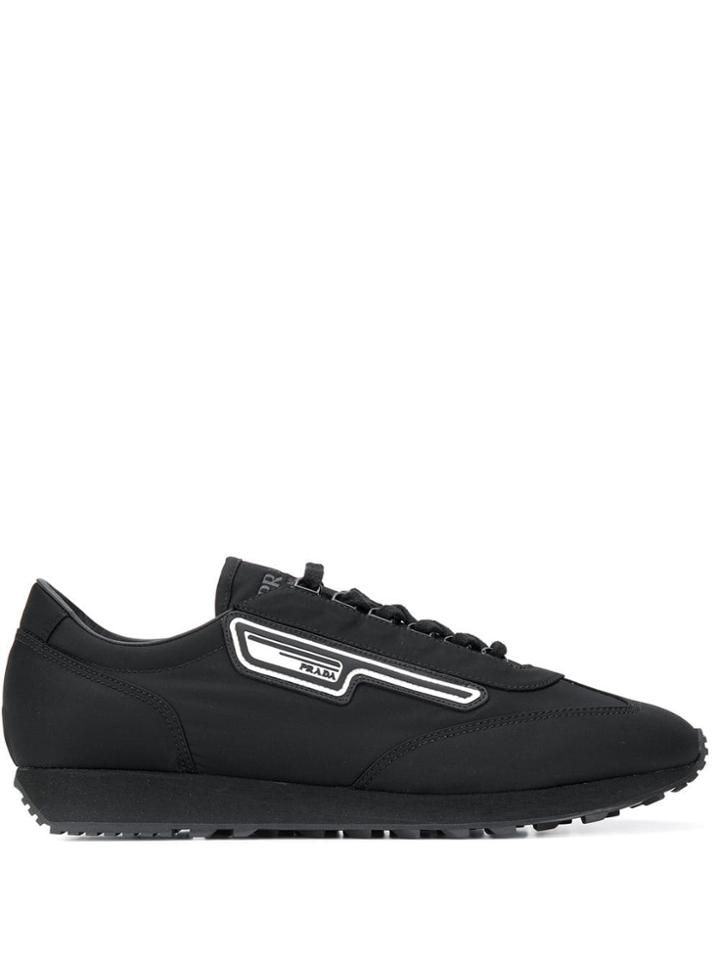 Prada Logo Patch Sneakers - Black