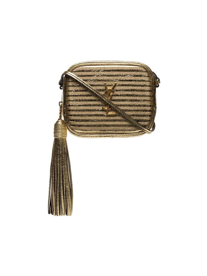 Saint Laurent Blogger Striped Mini Bag - Gold