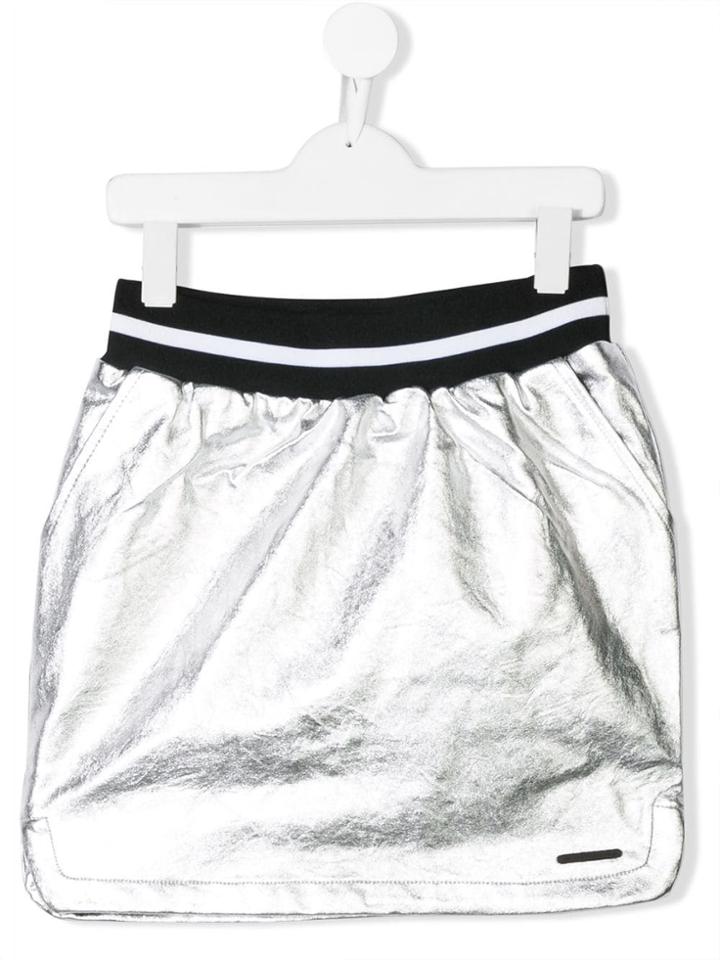 Dkny Kids Teen Faux Leather Mini Skirt - Metallic