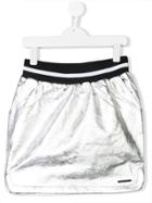 Dkny Kids Teen Faux Leather Mini Skirt - Metallic