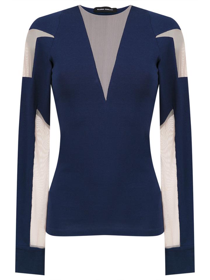 Gloria Coelho Panelled Blouse - Blue