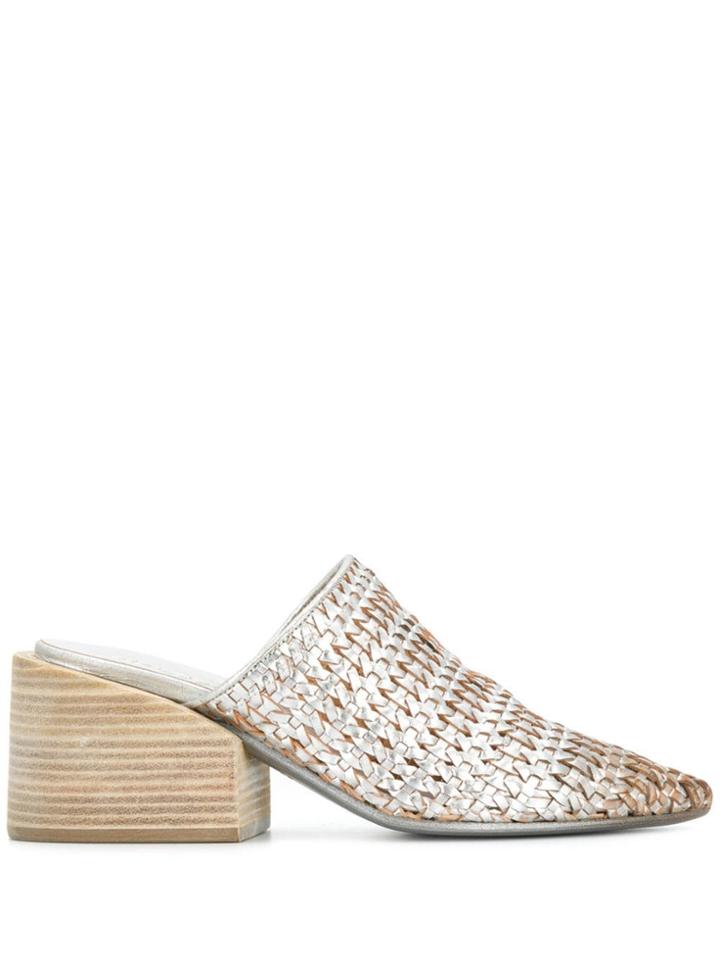 Marsèll Woven Mule Pumps - Silver