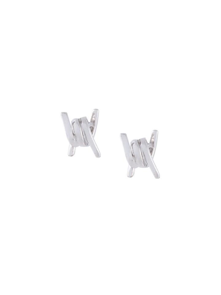 Dsquared2 Barb Wire Earrings, Women's, Metallic, Silver
