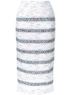 Coohem - Sheer Detail Tweed Skirt - Women - Cotton/acrylic/nylon/paper Yarn - 36, White, Cotton/acrylic/nylon/paper Yarn