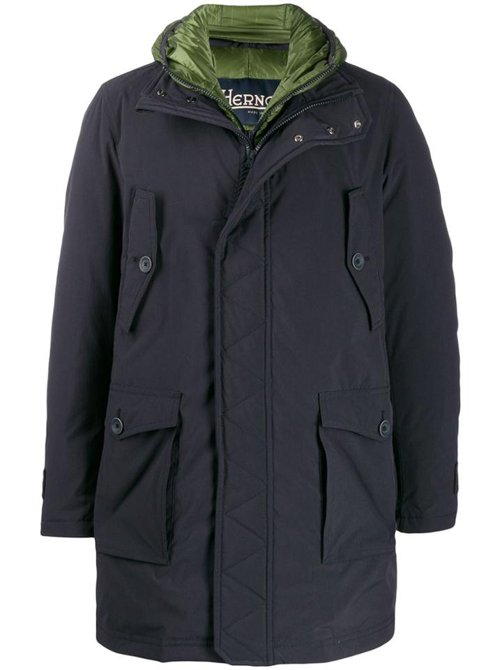 Herno Flap Pockets Zip-up Jacket - Blue