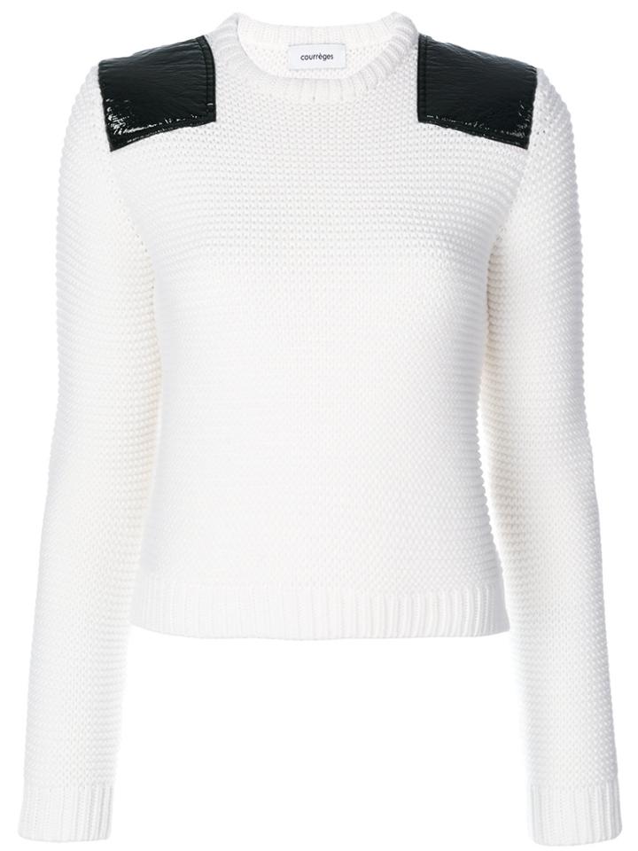 Courrèges Shoulder Patch Jumper - White