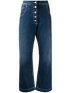 M Missoni Button-detail Wide-leg Jeans - Blue