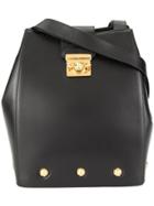 Salvatore Ferragamo Vintage Studded Bucket Bag - Black
