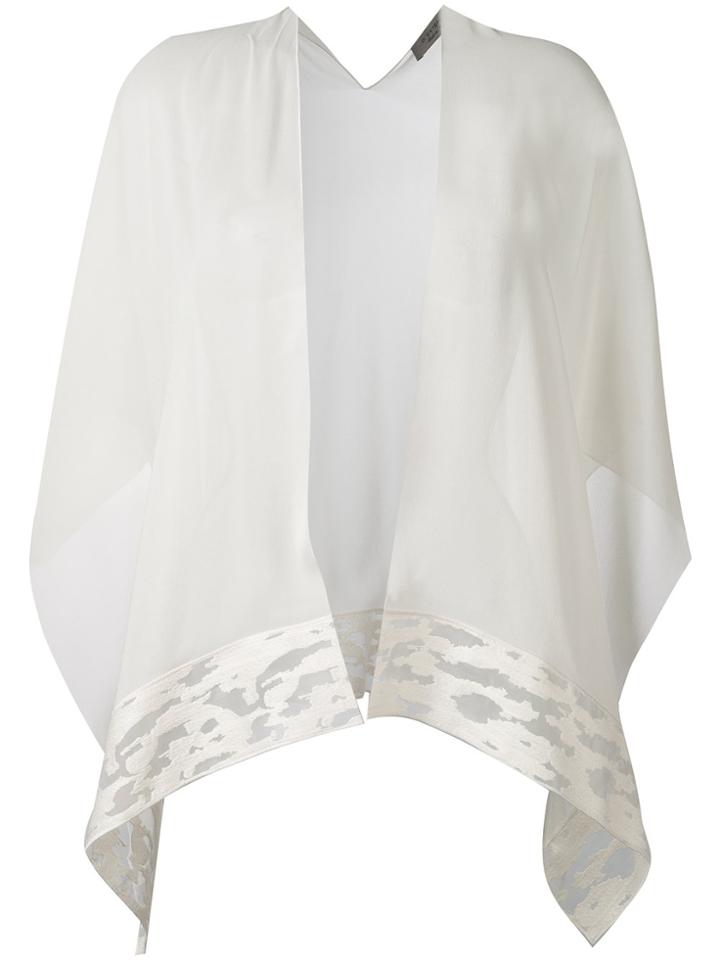 D.exterior Sheer Embroidered Cardigan - White