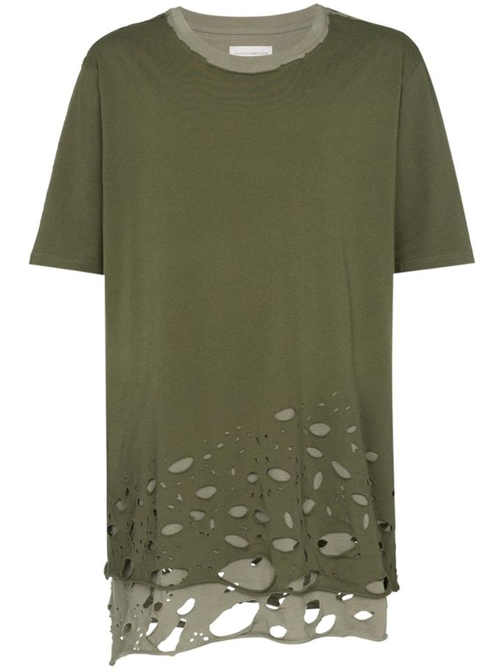 Faith Connexion Distressed Oversized T-shirt - Green