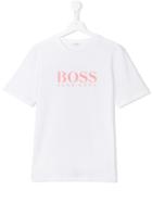 Boss Kids Logo Print T-shirt, Boy's, Size: 14 Yrs, White