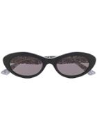Mcq Alexander Mcqueen Glitter Circle Framed Sunglasses - Black