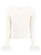 Alexander Mcqueen Lace Details Knitted Jumper - White