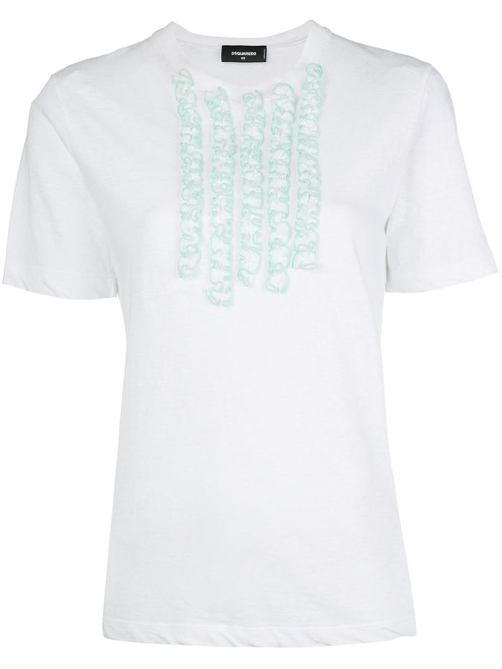 Dsquared2 Ruffle-trimmed T-shirt - White