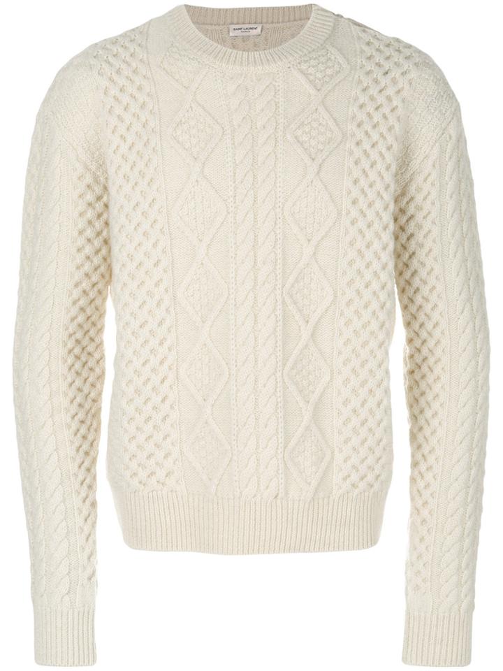 Saint Laurent Classic Knitted Sweater - Nude & Neutrals