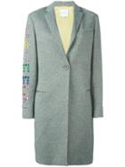 Mira Mikati Have Fun Eyelet Detail Coat, Women's, Size: 34, Green, Cotton/wool/polyamide