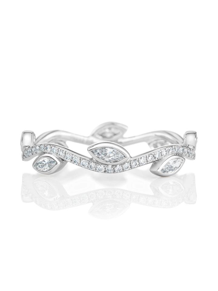 De Beers 18kt White Gold Adonis Rose Diamond Band - Metallic