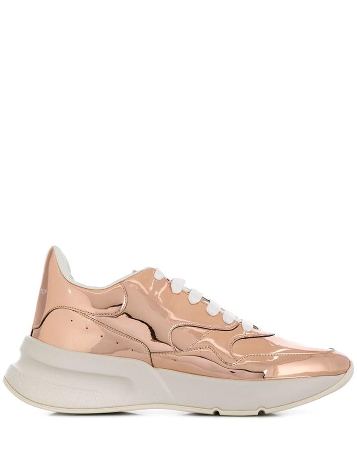 Alexander Mcqueen Reflective Lace Up Sneakers - Pink