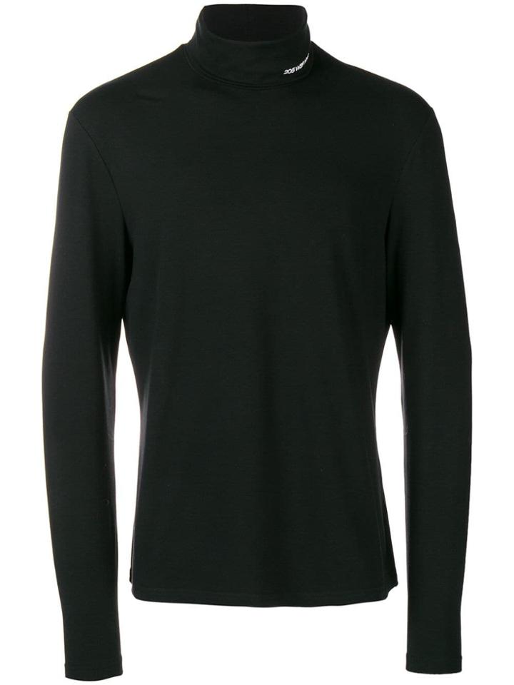 Calvin Klein 205w39nyc Micro Logo Turtleneck Top - Black